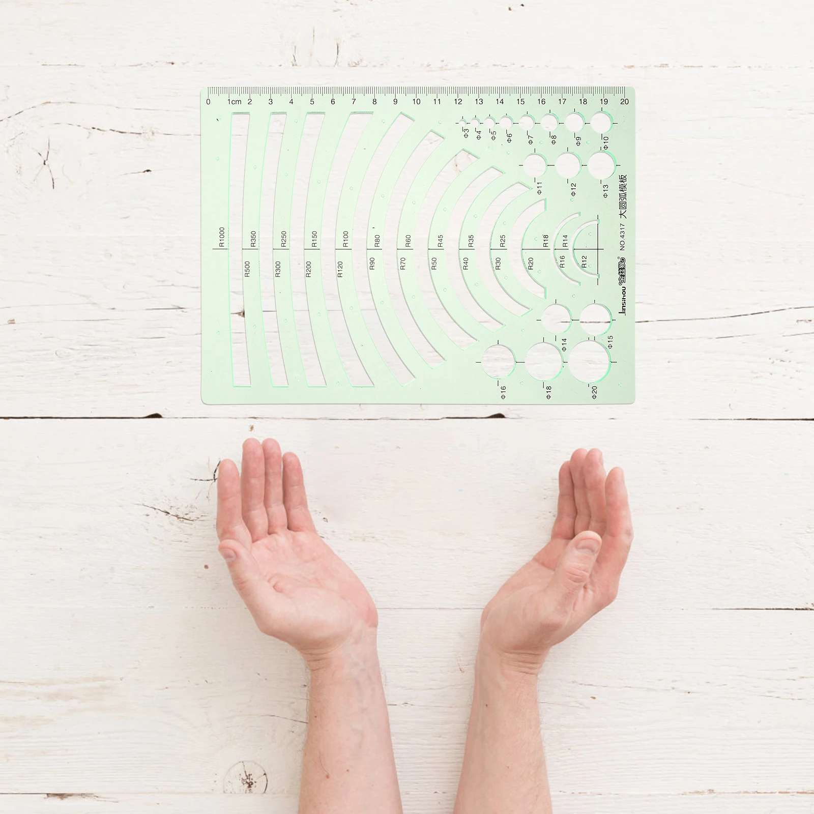 4 Pcs Round Geometric Drawing Template Ruler Stencils for School Plastic Drawings Design Templates