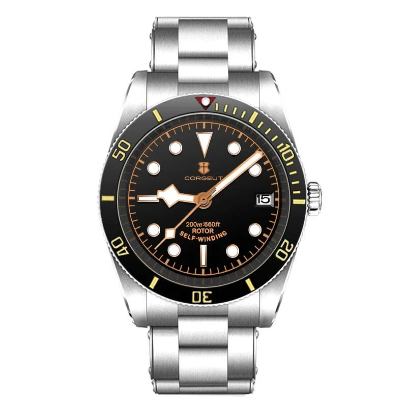 CORGEUT 2023 New NH35 Biwan Business Luxury Men Watches Sapphire Glass Automatic Mechanical Waterproof Diving Date Watch for Man