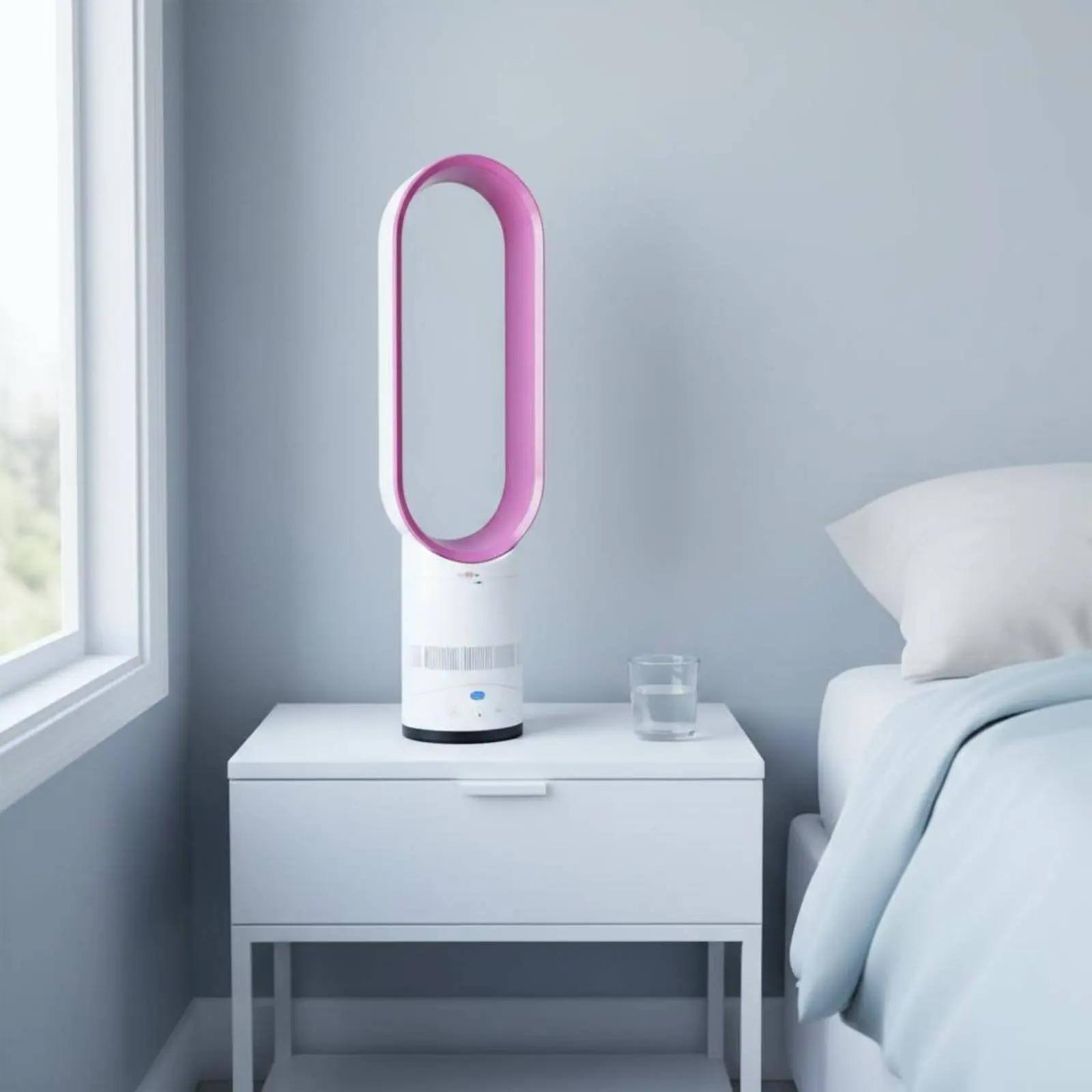 

Air Purifier Fan Heater Heating and Cooling Bladeless Air Purifier Fan 90 Degree Oscillation 1-8 Speed Levels Child-Friendly,
