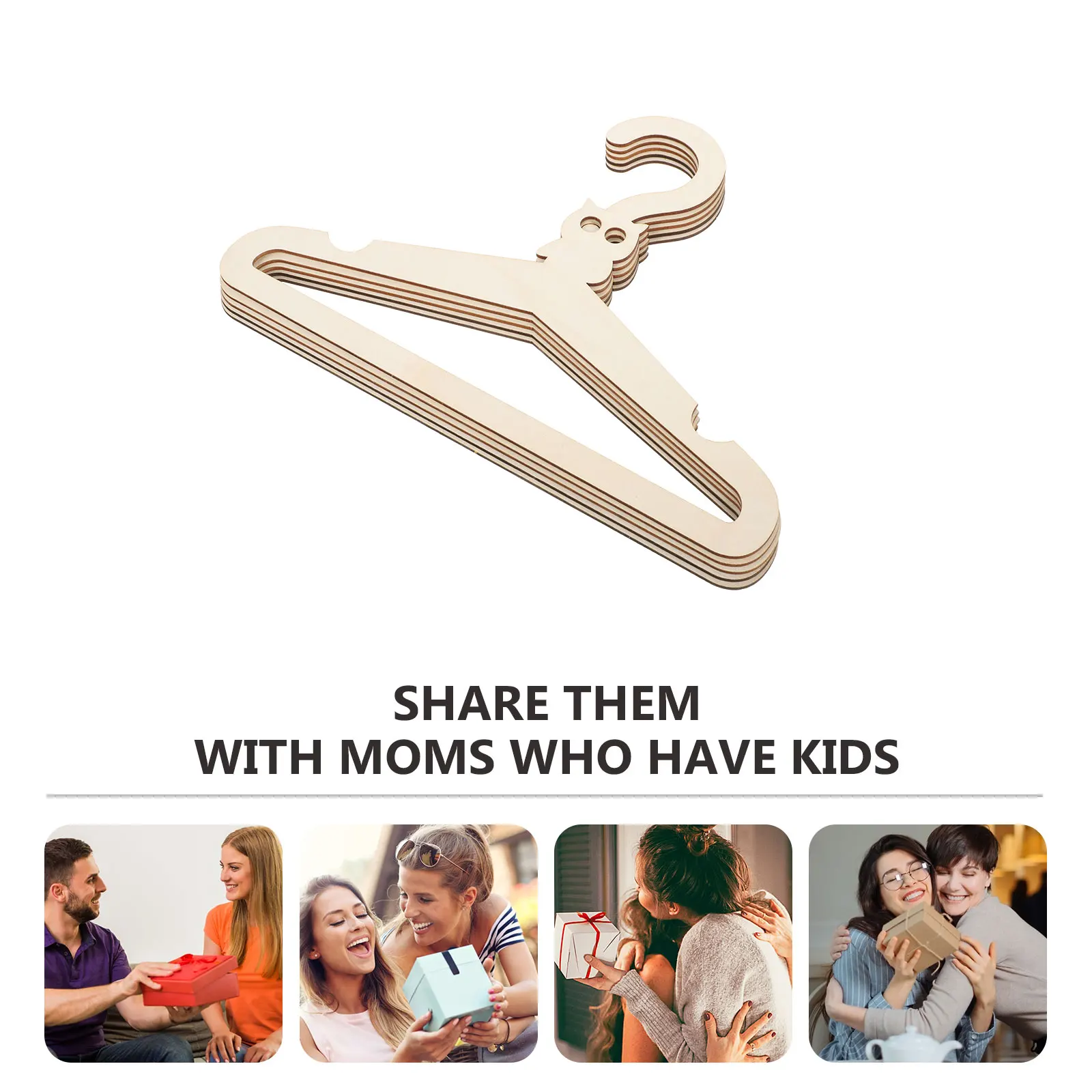 

5Pcs Wooden Baby Clothes Hangers Cartoon Animal Kids Nursery Closet Clothes Rack DIY Wooden Children Hangers