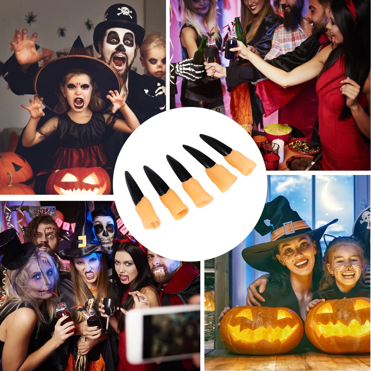 30 stücke Finger Nagel Halloween Zombie Requisiten Spooky Scary Halloween Zombie Finger Nägel Für Cosplay Party Decor Gummi Material