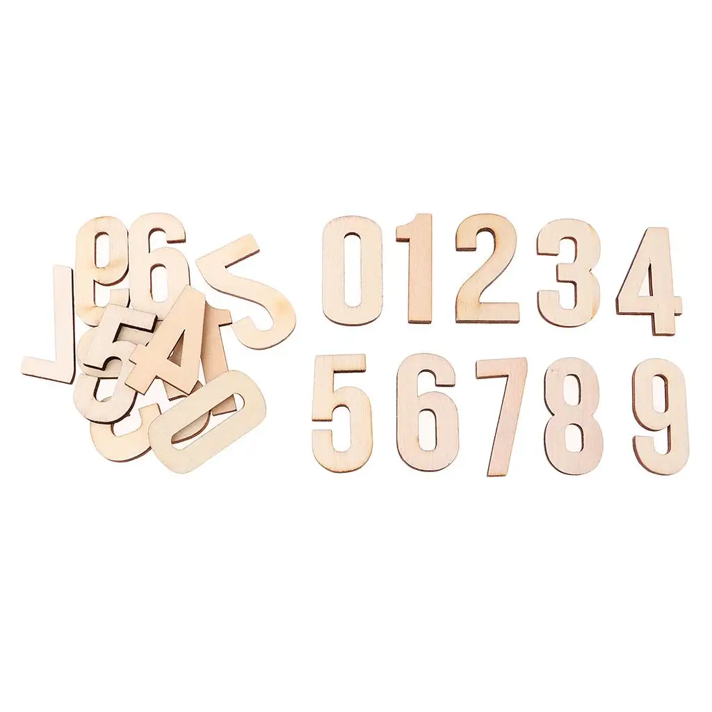 10 Pieces Blank Wood 0 9 Arabic Numbers Pieces for Scrapbooking