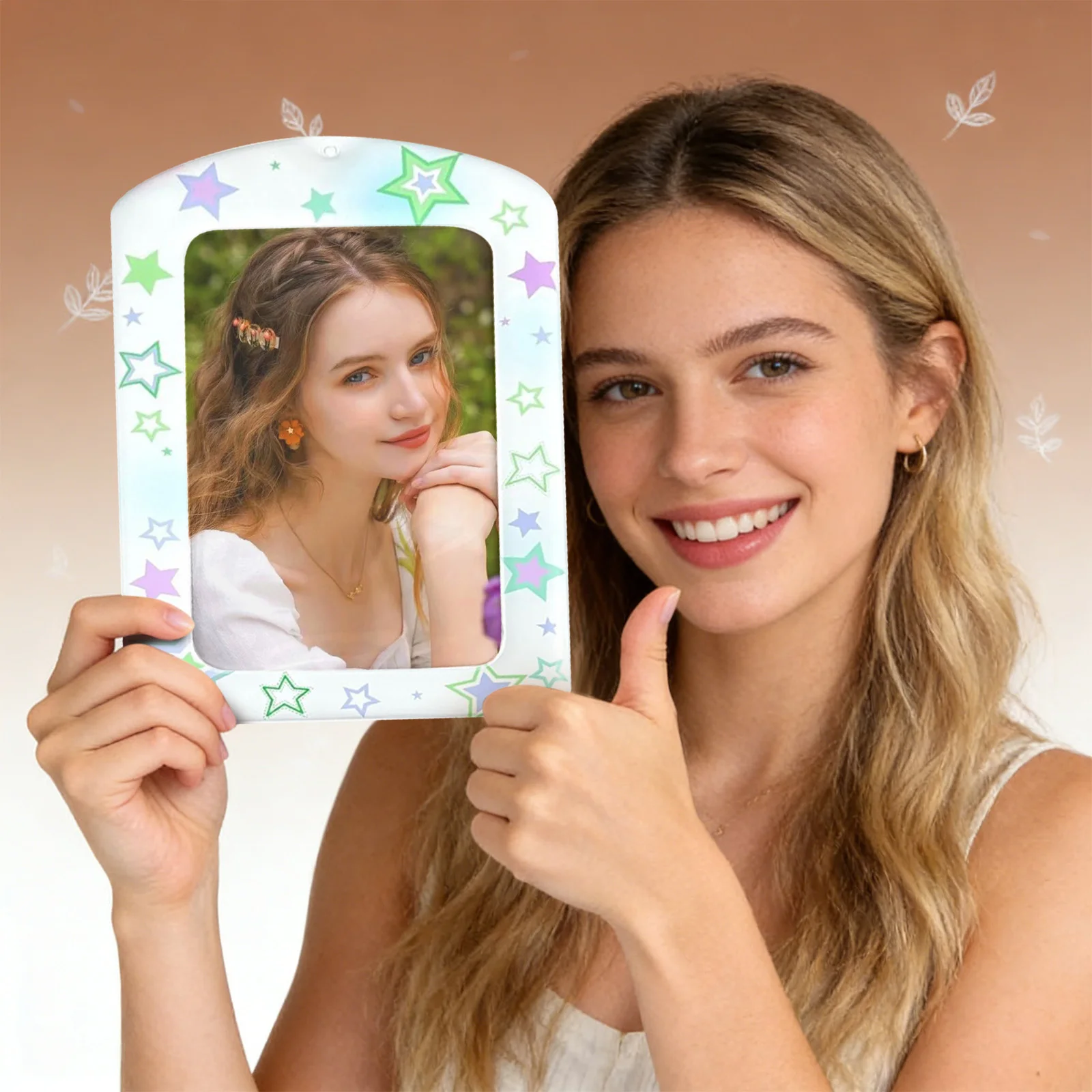 

Забавный держатель для фотокарточек, модный дизайнерский держатель для карт с красочным узором в виде звезд, практичный и прочный держатель для хранения карт