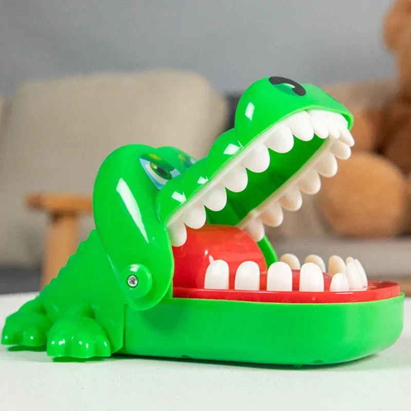 Brinquedos de dentes de crocodilo jacaré mordendo dedo dentista clássico jogos de família festa brincadeiras crianças sorte jogo brinquedo de descompressão