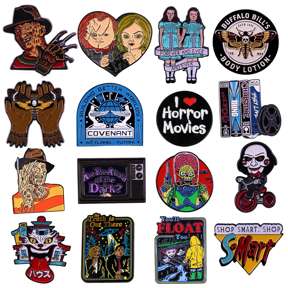 Halloween Horror Movie Enamel Pin Lapel Pin for Clothes Brooches on Backpack Briefcase Badge Jewelry Decoration Gifts for Friend