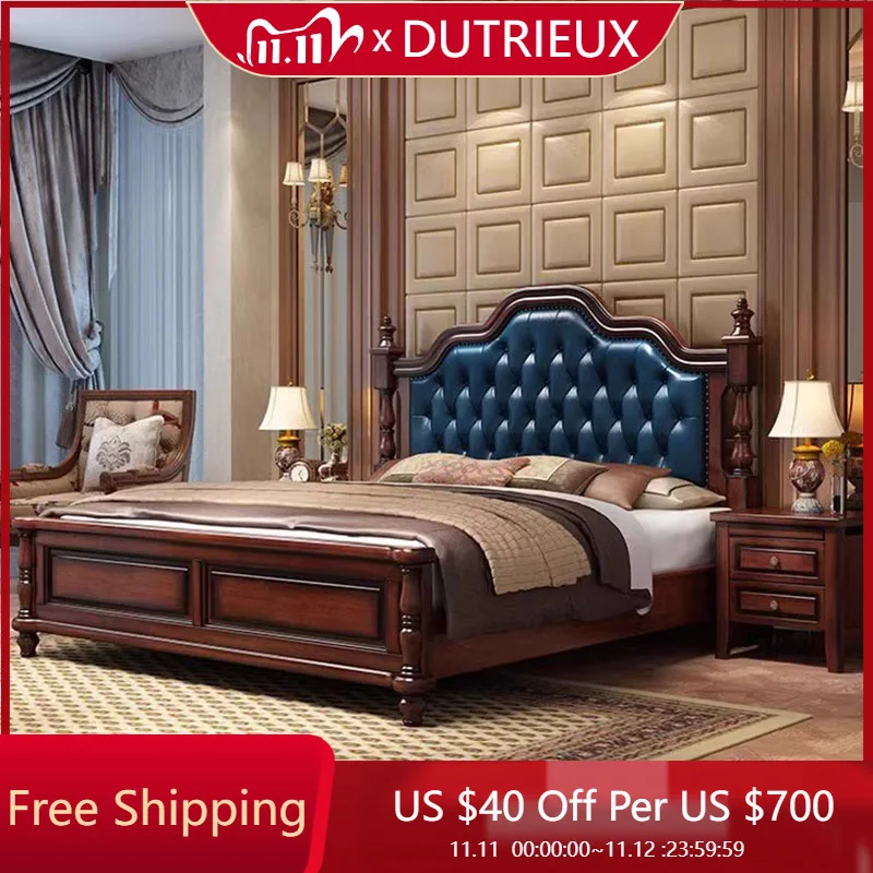 

Big Size Wooden Bed Luxury Accent Design Bedroom Comfortable Save Space Decoration Bed Sleeping Cama Solteiro Home Decoration