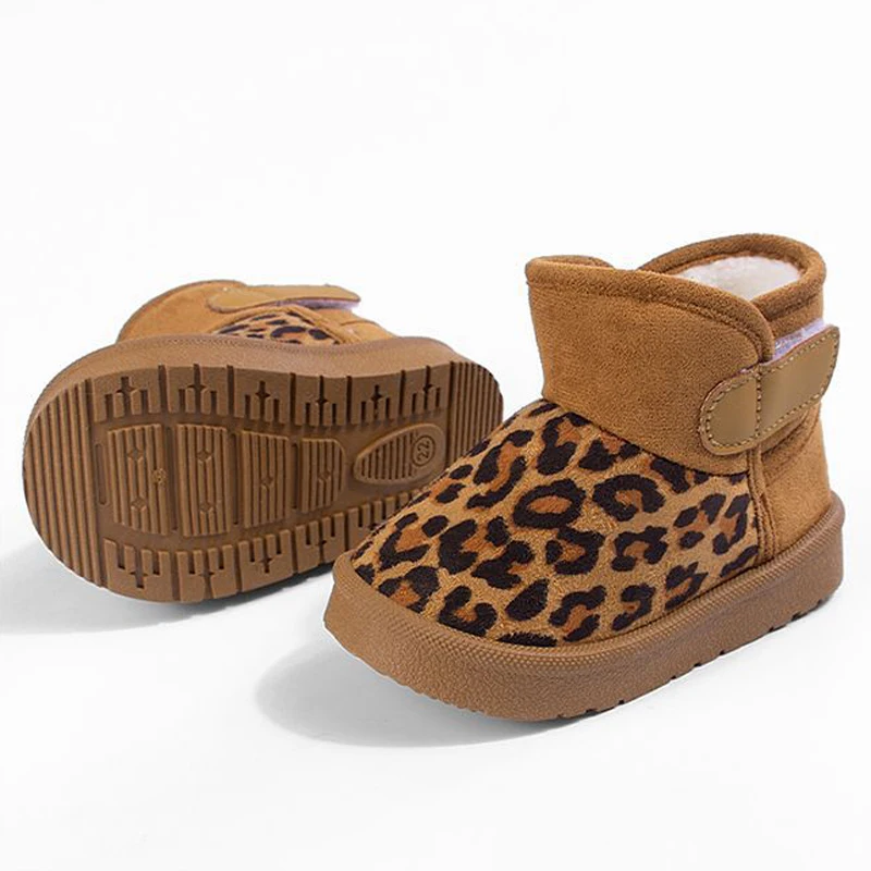 Kids Leopard Print Snow Boots Winter Boys Girls Warm Cotton-padded Shoes Soft Bottom Toddler Baby Children Boots CSH1708 view 6