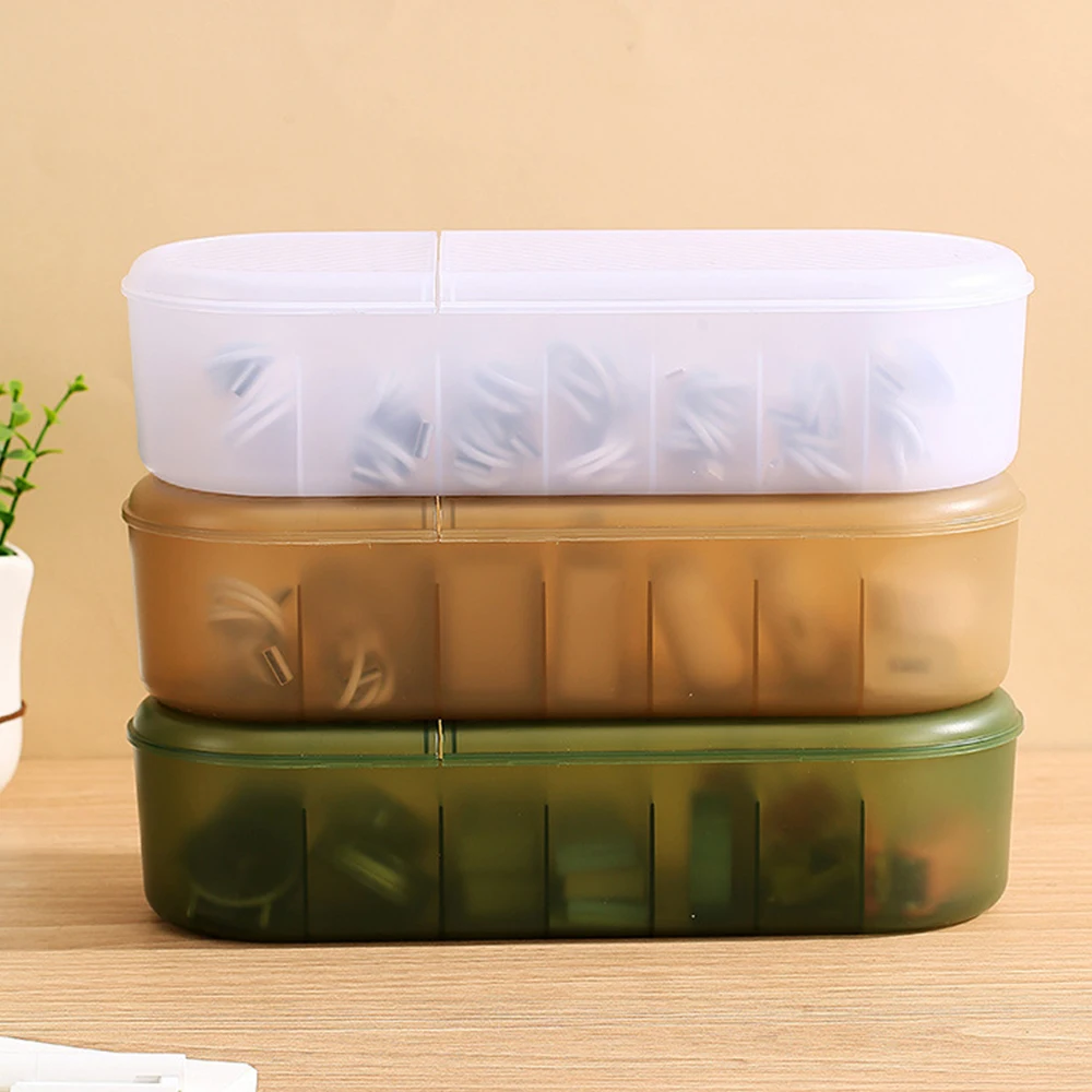 Cable Storage Box Organizer Charger Cord Storage Box With 7 Compartments Reusable Data Cable Storage Case For Home Travel Office