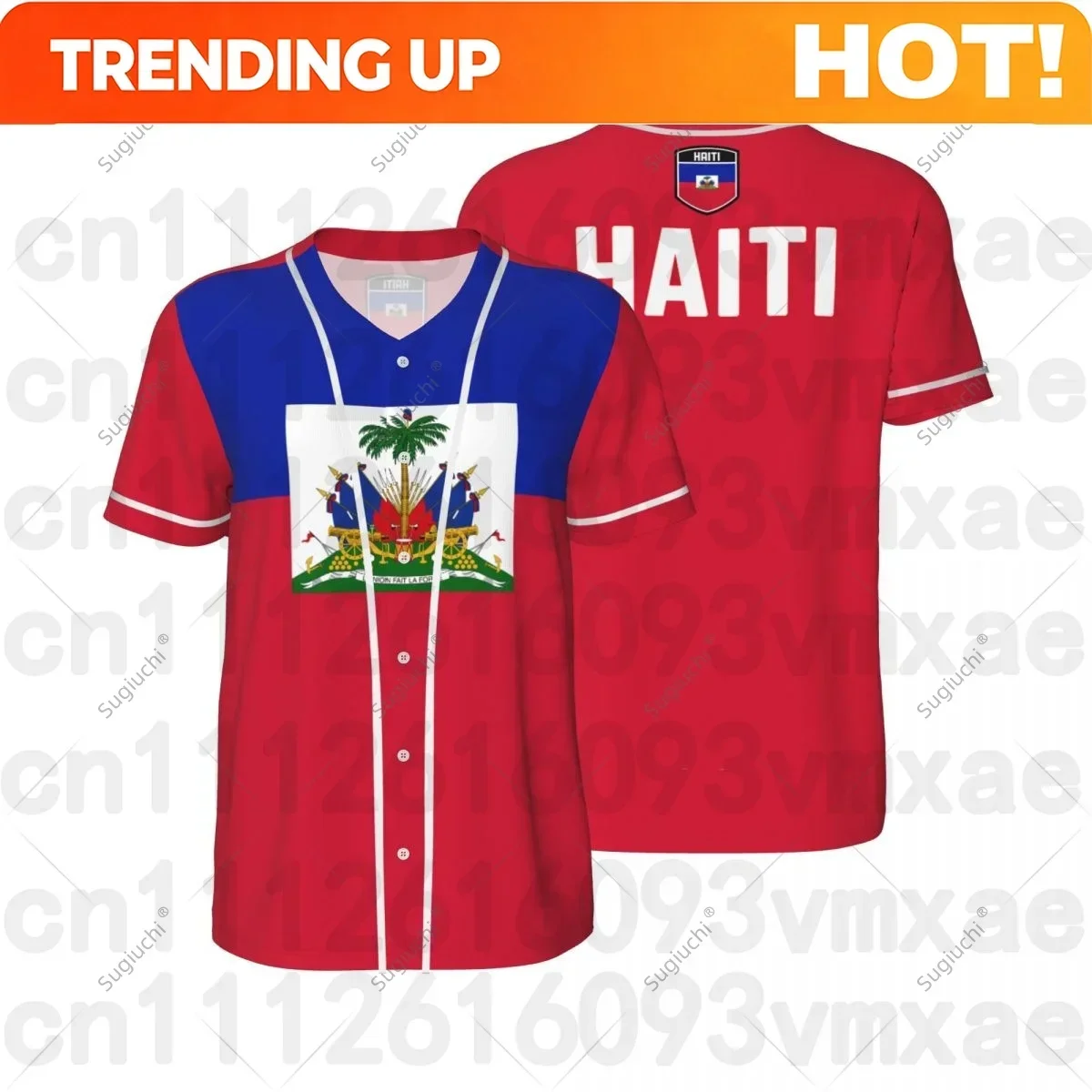 Customization 3D Printed Haiti Flag Men Baseball Jerseys Mesh Sports T-shirt Tees Name Nunber