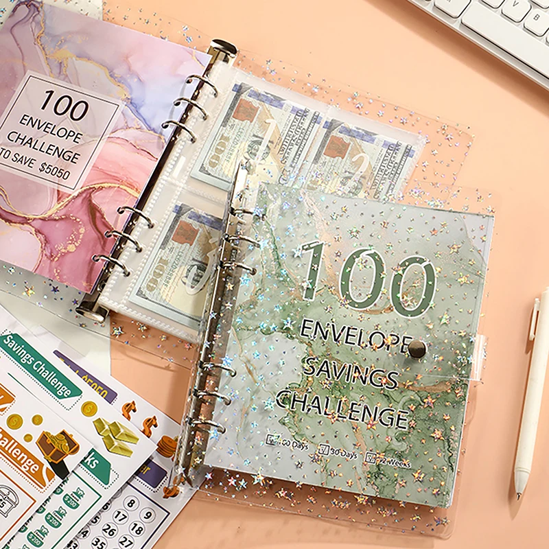 100 Envelope Challenge Binder Save Savings Challenges Loose-Leaf Binder Budget Binder With Cash Envelopes Money Organizer System