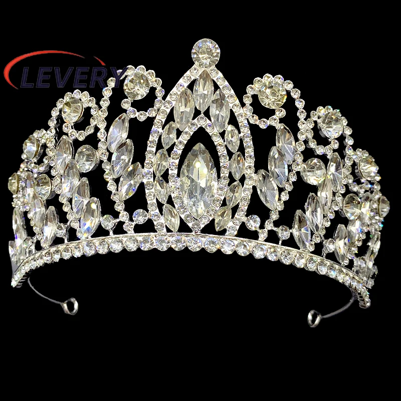 

Levery Wedding Tiaras and Crowns for Women Crystal Queen Crown Silver Wedding Tiara for Bride, Princess Headpieces