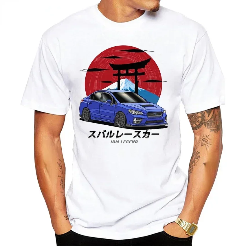 Japan Style Men Short Sleeve Civic 2024 T-Shirt Drive The Classic JDM White Impreza WRX STi Car Design Boy Casual Top White Tees