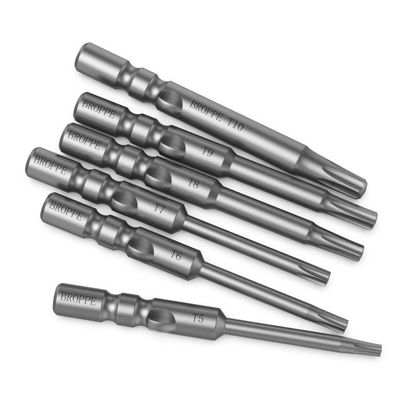 10PCS 800 Electric Torx 4MM Round Handle Screwdriver Bits Strong Magnetism High Hardness Batch Head S2 Alloy Steel Bits Set Tool