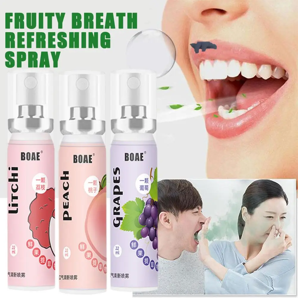 Semprotan mulut segar Oral semprot aroma persik 20ml portabel mulut mulut segar perawatan penyegar persisten Z9I1