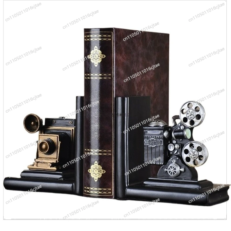 Retro Home Ornament Study Office Desktop Decoration Projector Movie Bookend Bookshelf Creative