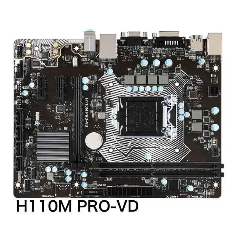 اللوحة الأم MSI H110M PRO-VD 32GB LGA 1151 DDR4 مايكرو ATX H110 اللوحة الرئيسية 100% تم اختبارها بشكل جيد وتعمل بالكامل شحن مجاني