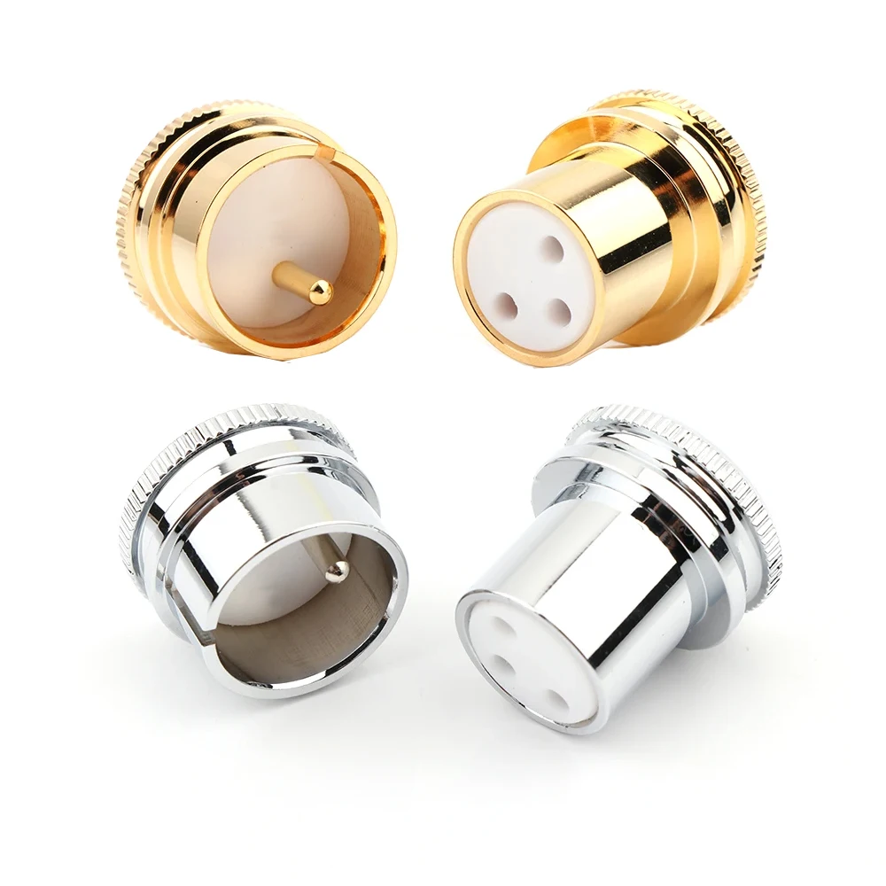 High-end XLR Male/Female Protective Cap Gold/Chrome plated Dust cap Anti-oxidation Noise Shielding Amplifier XLR Plug Connector