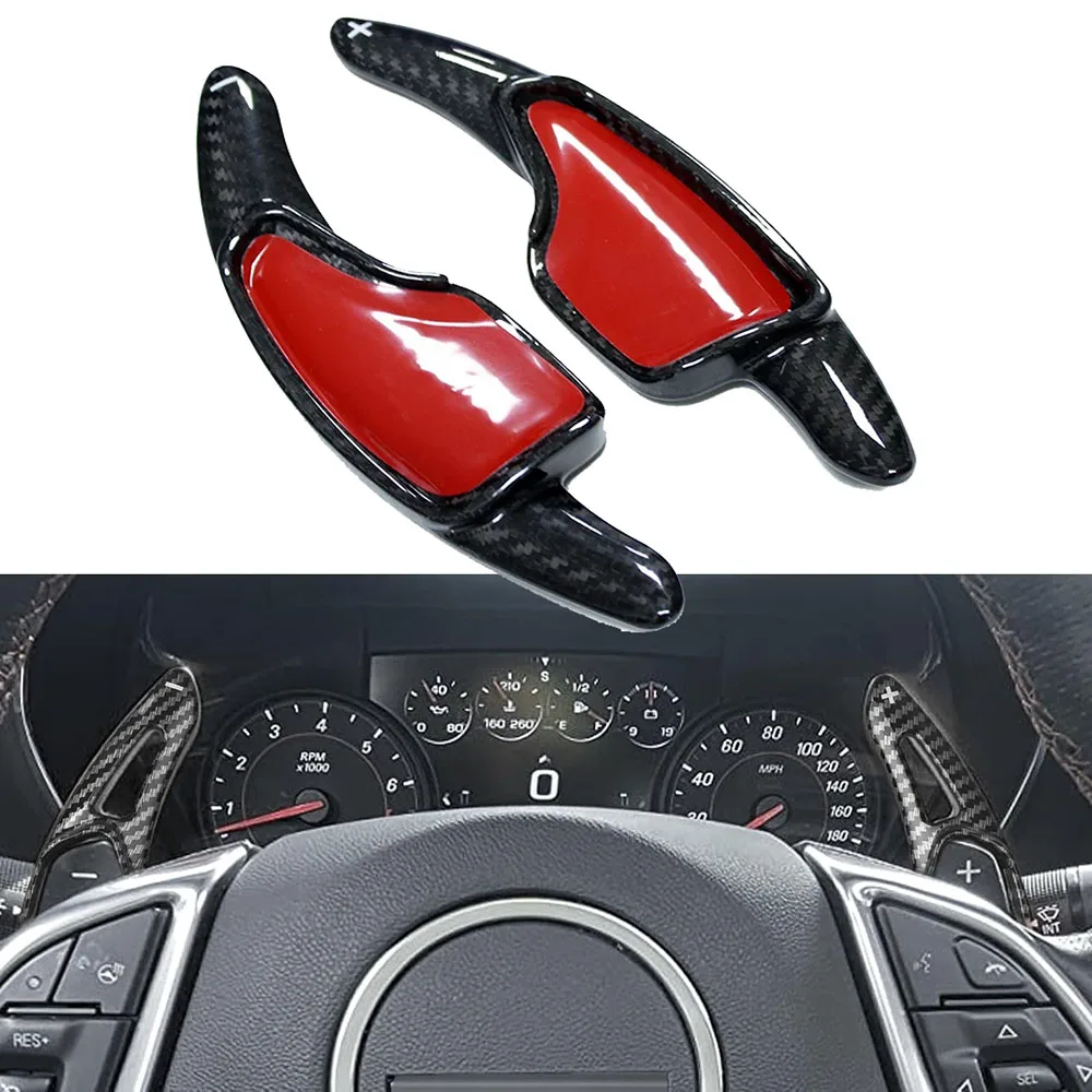 

Car Styling for Chevrolet Camaro C7 6th Gen 2016 2017 2018 2019 Real Carbon Fiber Paddle Shifters Steering Wheel Shift Paddles
