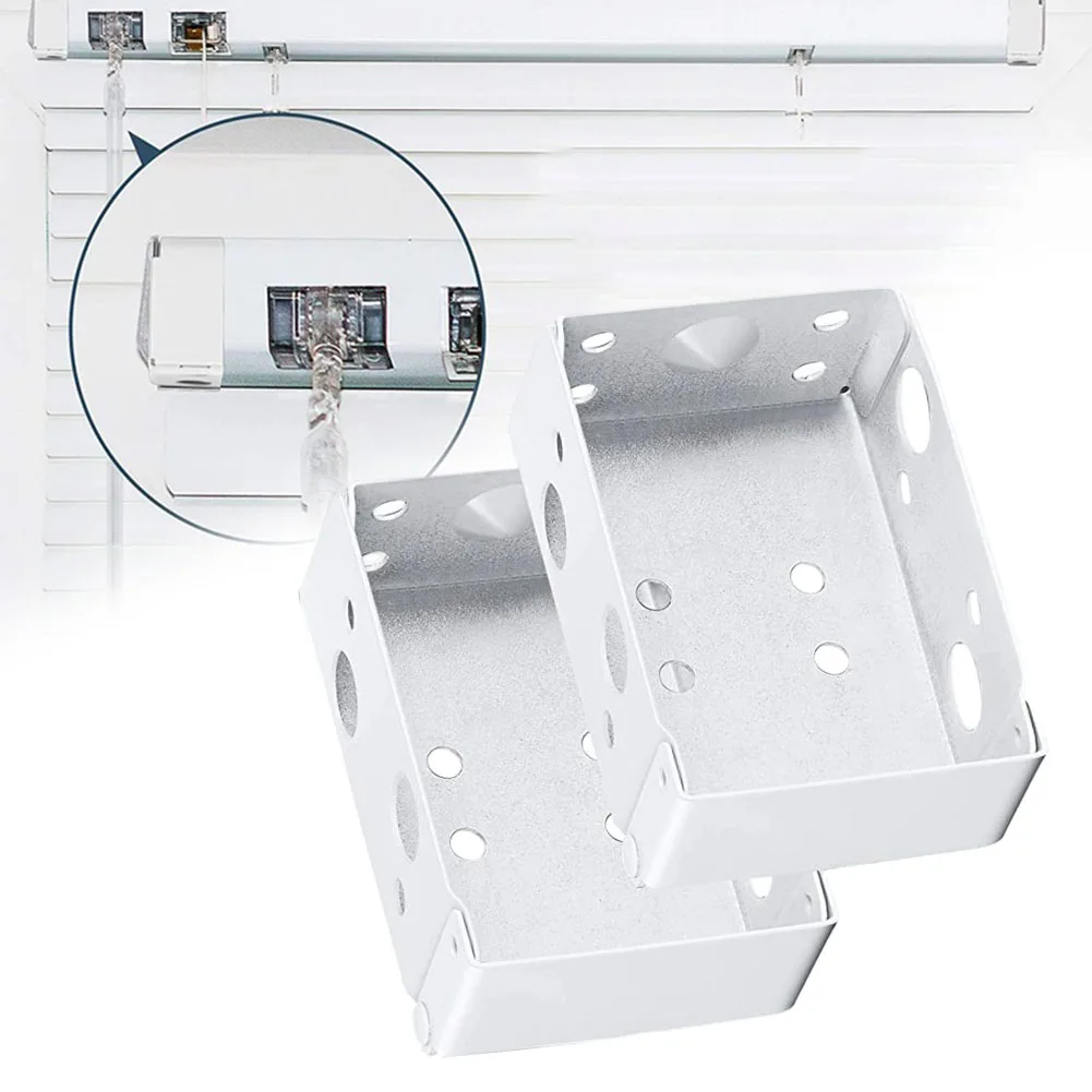 2PCS Blind Brackets Top Fix Fitting White Venetian Curtain Track Brackets Parts Blind Brackets Venetian Blind Parts