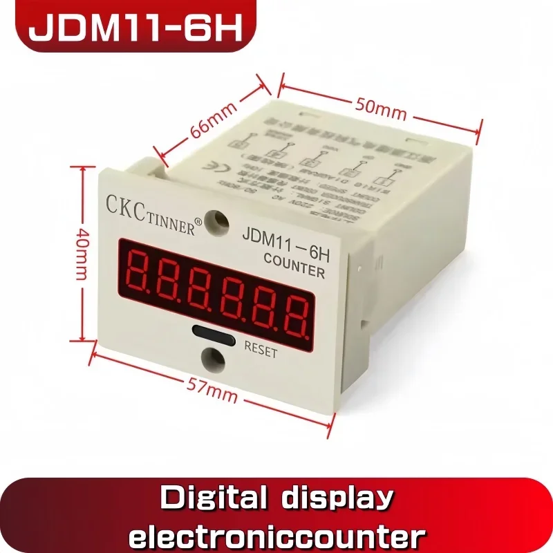 1PCS JDM11-6H 6 Digit Electronic Digital Counter Display Hall Sensor Proximity Switch NPN AC36V DC12V 24V