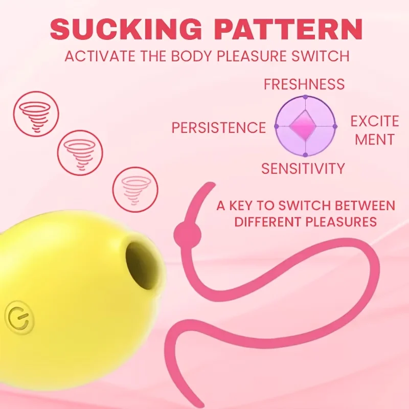 Clit Sucker Sucking Lemon Vibrators 10 Power Suction Love Egg Nipple Stimulator Adult Sex Toys Female Masturbator Women's Spring - Image 5