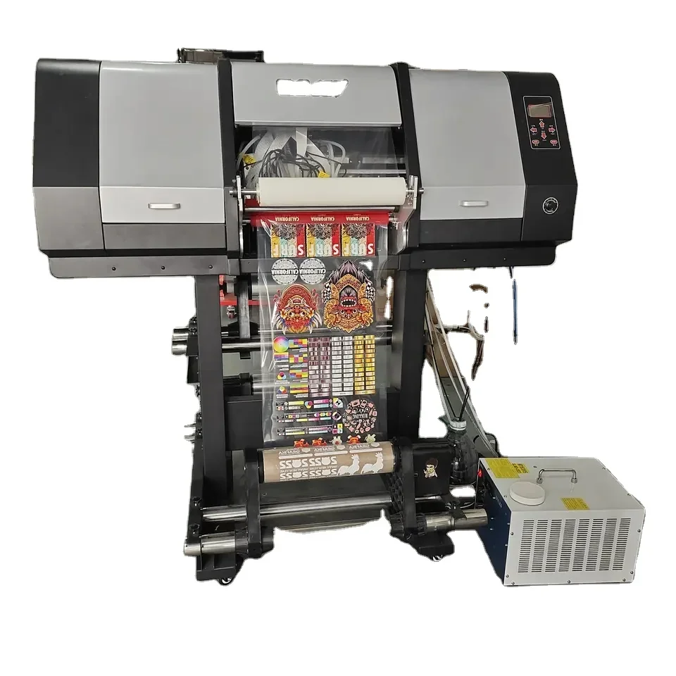 Stampante DTF A3 30CM Stampa a trasferimento da rotolo Stampante per trasferimenti avvolgenti per adesivi con tazza UV Dtf