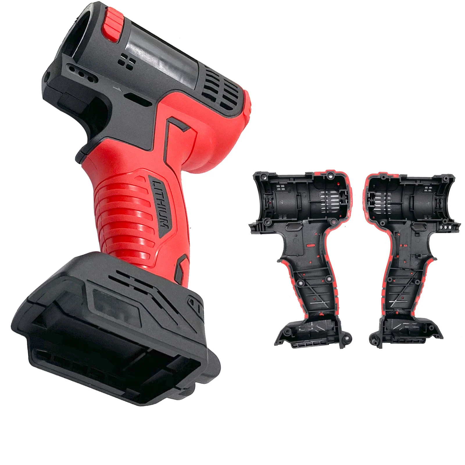 Red Plastic Housing Case for 36V Brushless For Cordless Drill 187x97mm Replacement Shell Compatible with Multiple Models