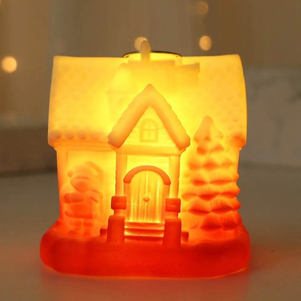 Vinyl Santa Claus Night Light Glowing Santa Claus Christmas Tree Desktop Lamp Mini Luminous Christmas Desktop Ornaments