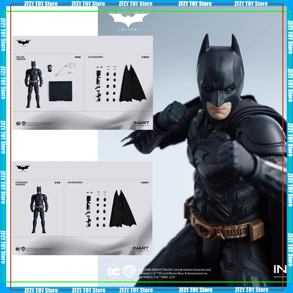 

Inart Studio Batman Dc The Dark Knight Trilogy 1/12 Bat Man Anime Action Figure Collection Model Toys Custom Kids Gift