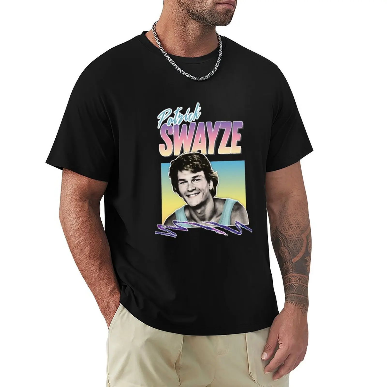 Patrick Swayze T-Shirt Casual Light Summer Short Sleeve Top