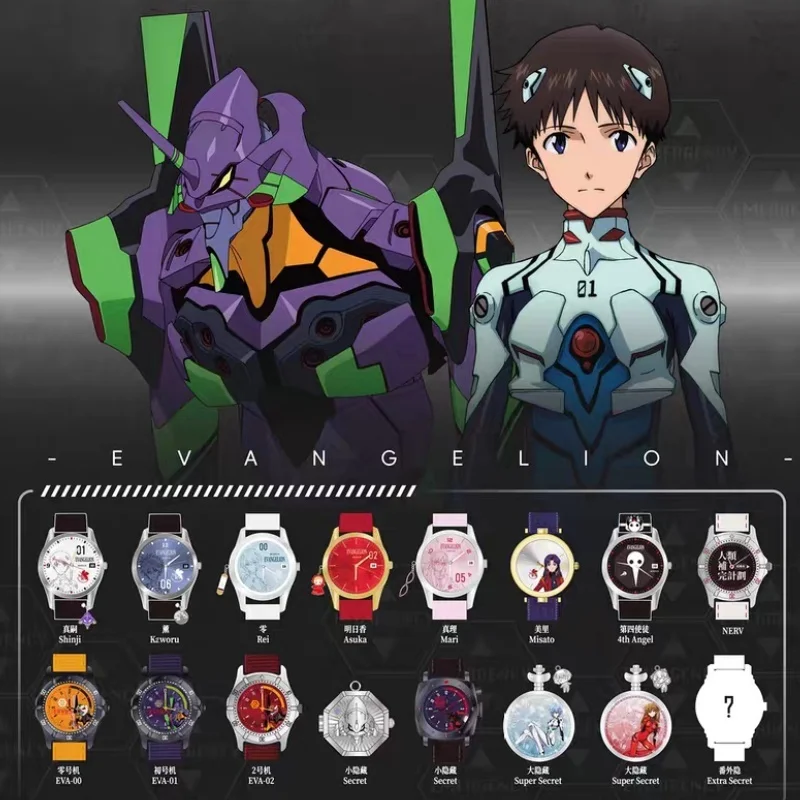 

New Box Fun Blind Box Watch Eva Evangelion Theme Custom Anime Figure Mystery Box Birthday Gift Collection Toy For Anime Fans