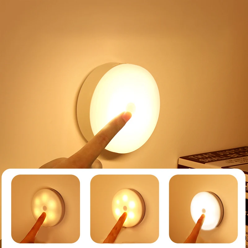 Rechargeable LED Touch Nightlight: Magnetic Lamp For Bedroom Nightstand Kitchen Cabinet Wardrobe Lamp Staircase Closet Light