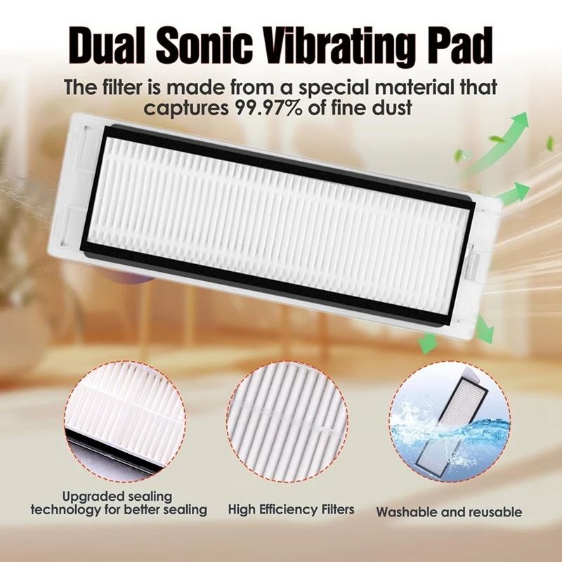 MAKE 8PCS-Filterset-For-Roborock-Q5---Q5-+-Robot-stofzuiger-accessoires-vervangingsonderdelen