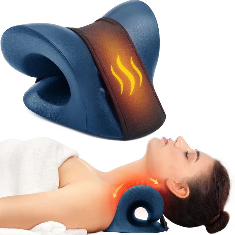 2022 Neck Stretcher for Neck Pain Relief Heated Cervical Traction Device Pillow with Graphene Heating Pad Neck Shoulder Relaxer