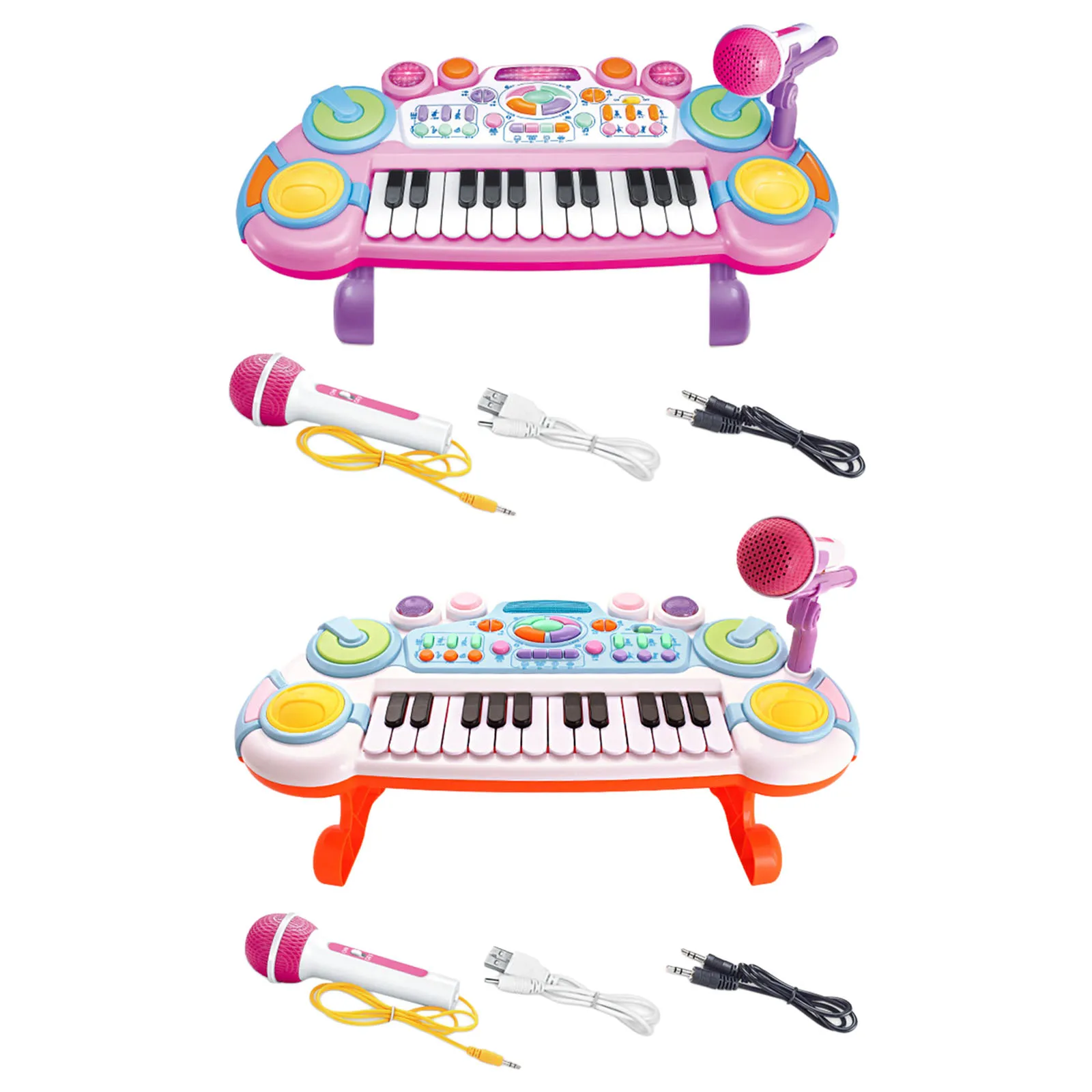 24 Keys Mini Electronic Musical Piano with Microphone Teaching for Kids