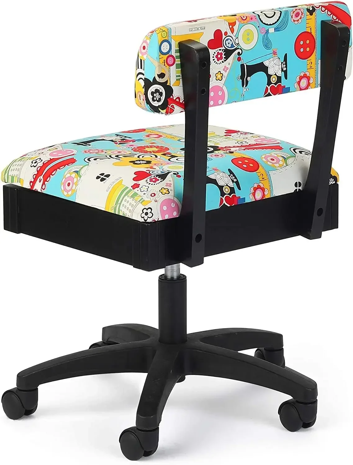 Adjustable Height Hydraulic Sewing and Craft Chair with Under Seat