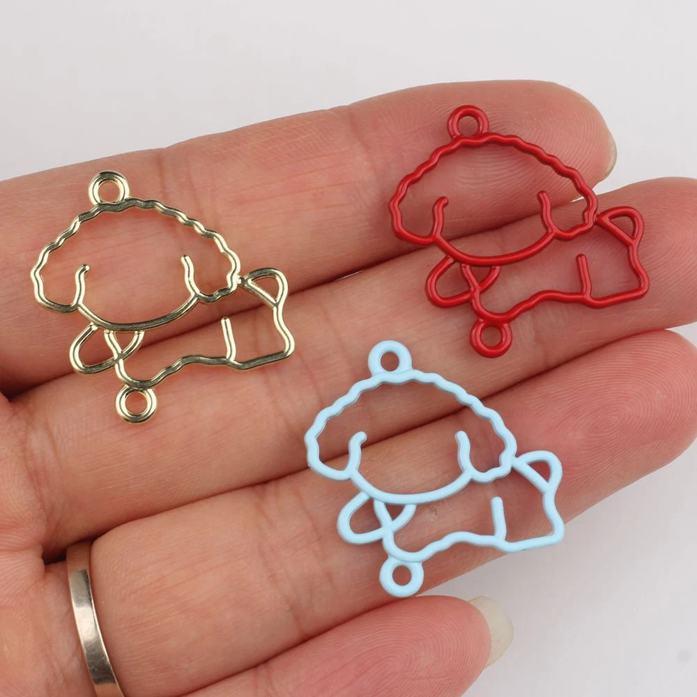 10pcs Simple Cute Dog Pendant Jewelry Making Accessories DIY Handmade Earrings Necklace Bracelet Ornament Craft Hollow Out Gifts