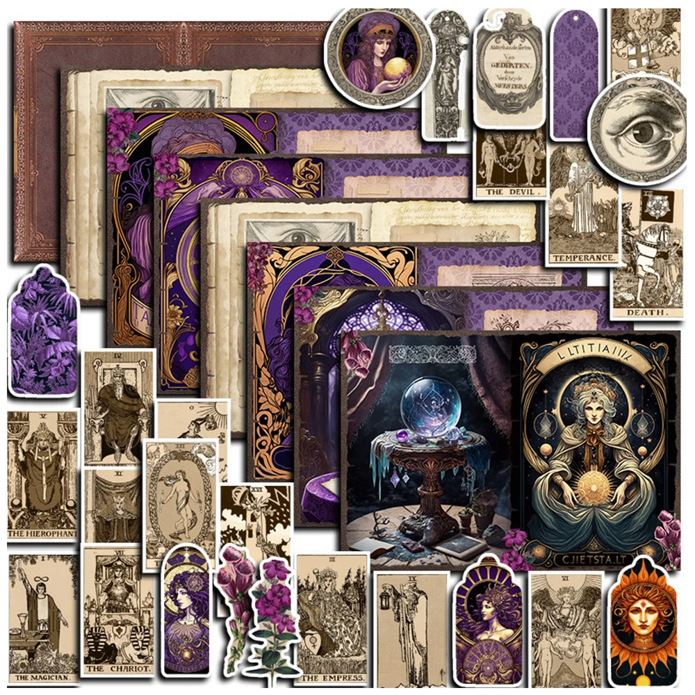 

10/38pcs Vintage Magic Witch Waterproof Stickers Aesthetic Decals Laptop Luggage Phone Car Notebook Decoration Sticker Kids Toys