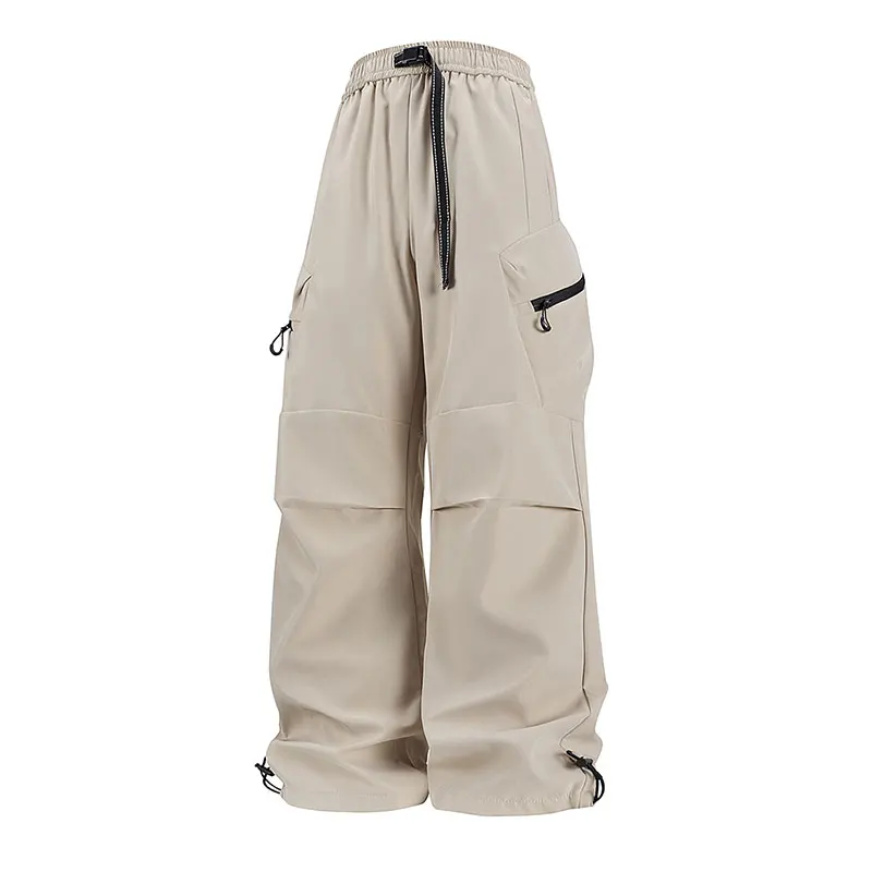 ربيع الخريف عارضة بانت أزياء فضفاضة مريحة للتنفس جيوب متعددة البضائع السراويل الطويلة اللياقة البدنية الجري عارضة بنطلون #3