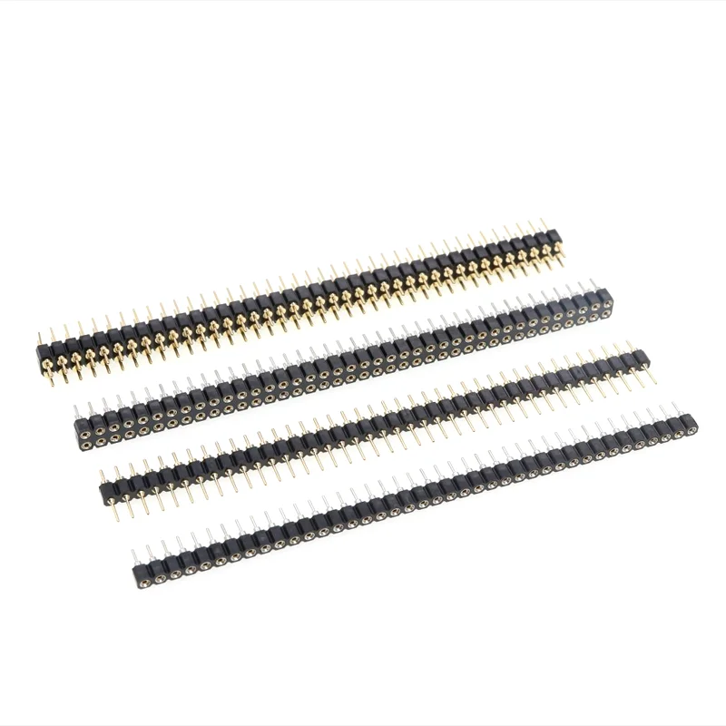 5 adet yuvarlak delik Pin başlığı 2.0MM/2.54MM Pitch sıra dişi/erkek, tek sıra 1x40P satır 2x40P çift sıra Pin yuvarlak Pin altın kaplama