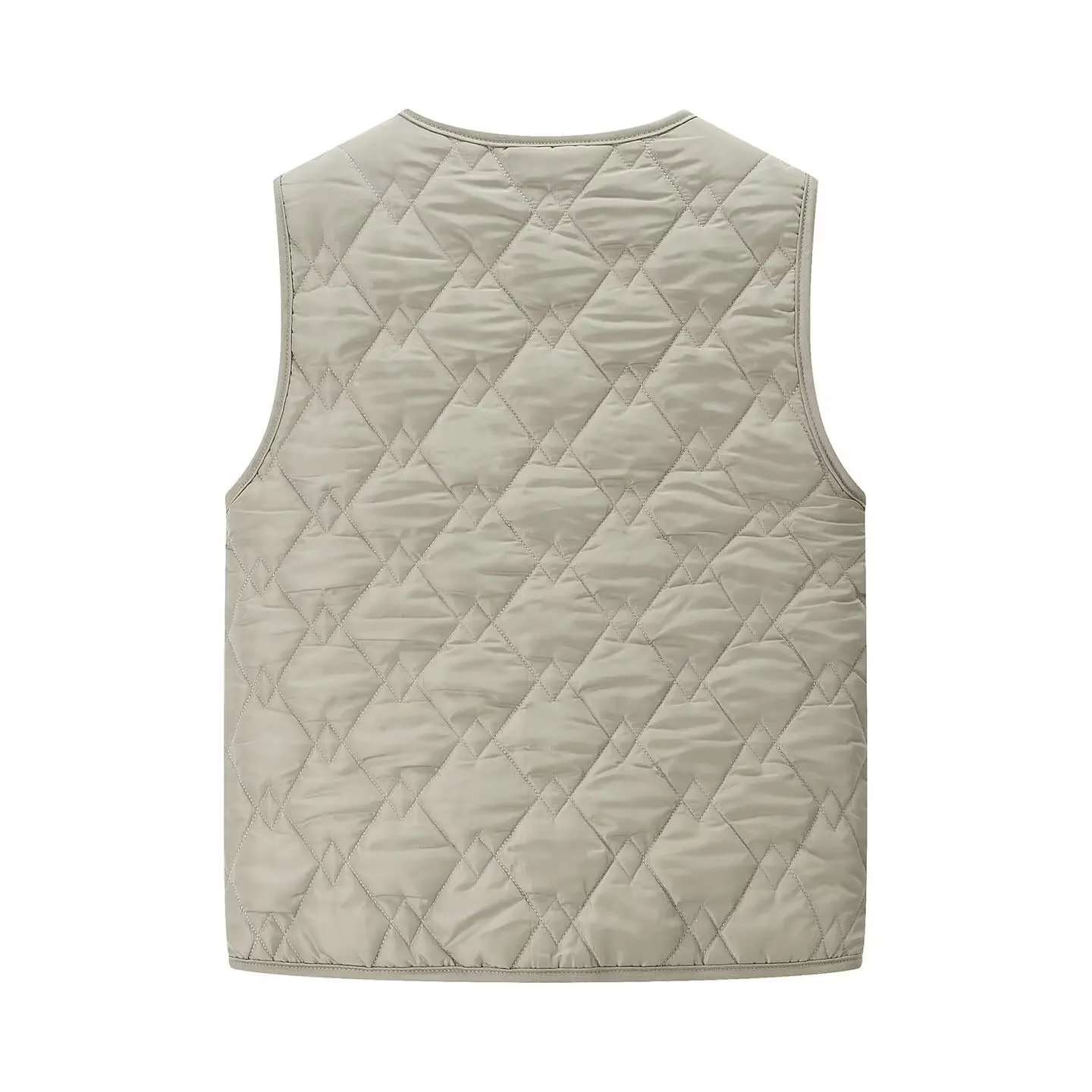 JNLEAOG Automne Nouveau Gilet Femme Motif Diamant en Coton Doux Haut Rond Sans Bouton Fibre de Polyester