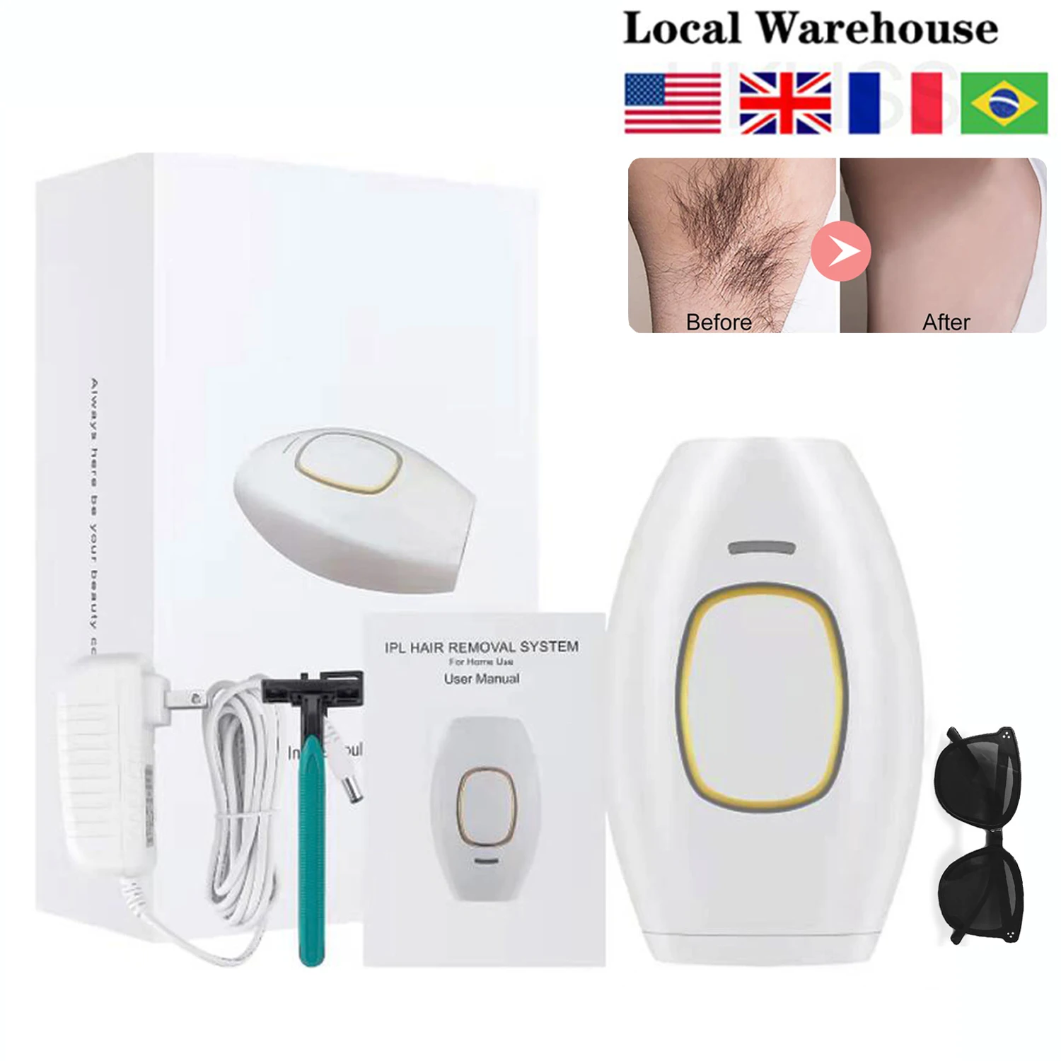 Body Bikini  IPL Removal 500,000 Flash Depilator Pulses Permanent Laser Epilator Painless For Women Hair Removal Home Use Device