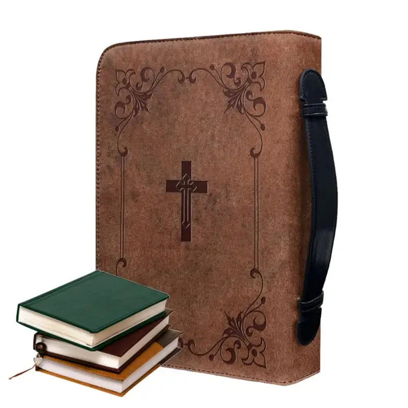 Bible Case PU Vintage Bible Case Zippered Bible Covers For Women Water Resistant Bible Case For Women Bible Case With Handle