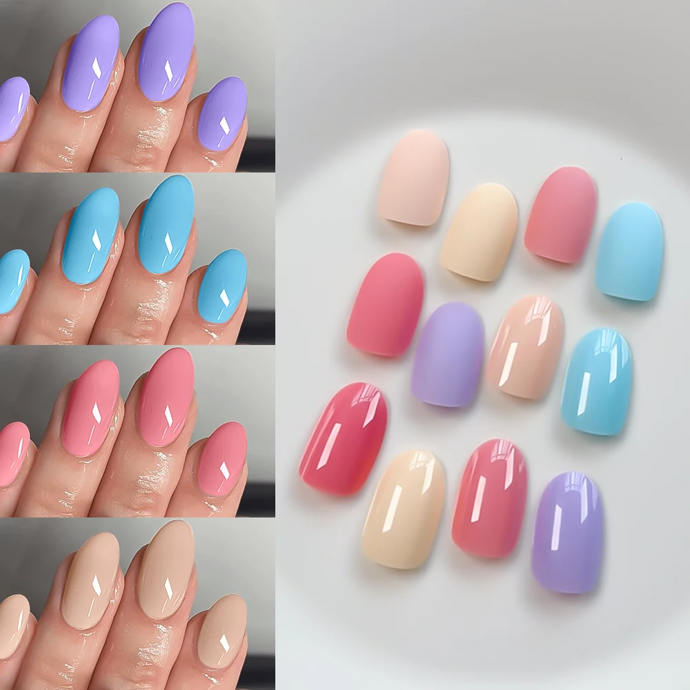 

288 шт./кор. красочные длинные миндалевидные накладные ногти глянцевый и матовый цвет допамина мягкие французские типсы простые накладные ногти накладные ногти