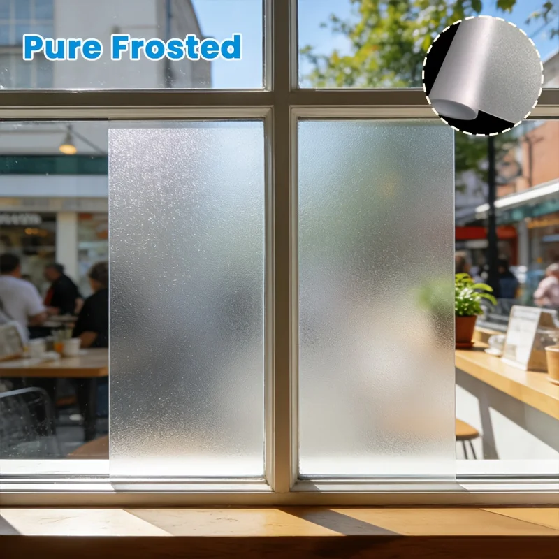 Matte Frosted Privacy Window Film Static Cling Removable Weather Resistant for Home Office Commercial Glass Door Window Partitio - view 2