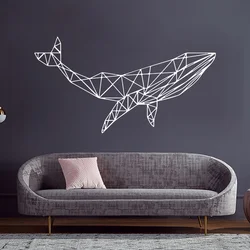 Geometric Whale Animals Wall Sticker Vinyl Art Home Decor For Living Room Bedroom Interior Decoration Mural Wall Decals 4021