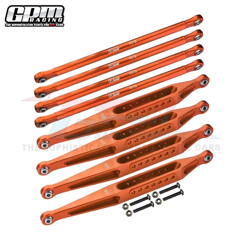 GPM Aluminum 7075 Upper & Lower Link Bar For LOSI 1/8 LMT Solid Axle LOS244008 LOS244009