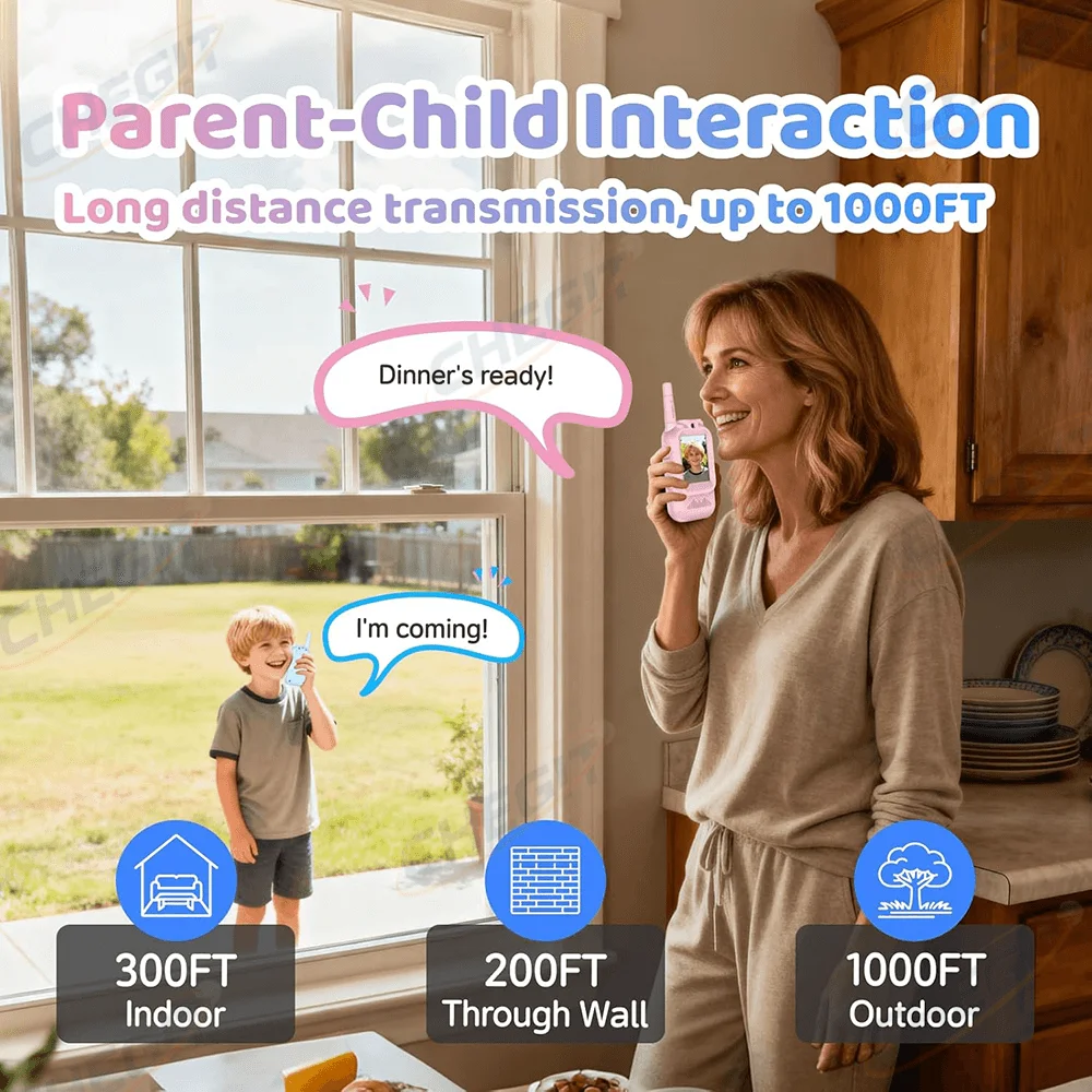 Mini Walkie Talkie Kinderen Speelgoed Kinderen HD Scherm Real-Time Radio Stemverandering Handheld Voor Jongens Meisjes voor Kerstmis Halloween Cadeau