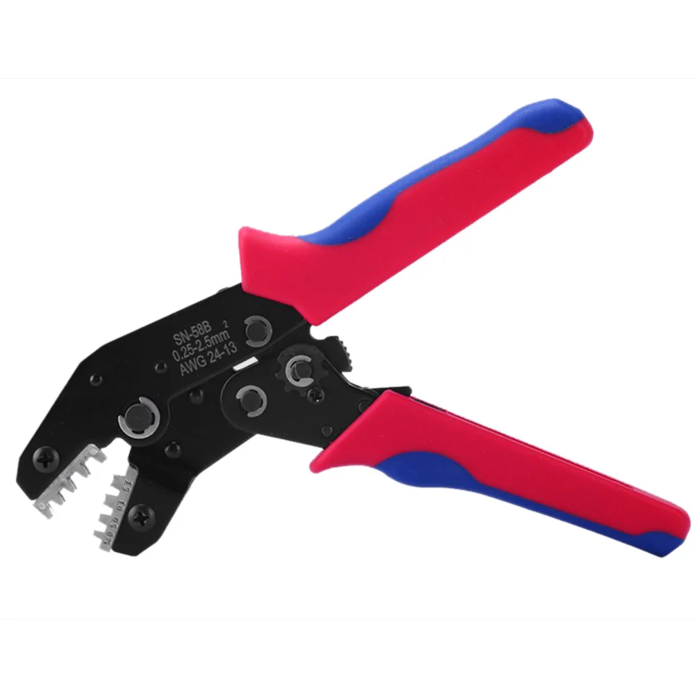 SN-58B Ratchet Crimping Plier Crimper Tool 0.25-2.5mm² AWG24-13 for Terminal Wire Electrical Pliers