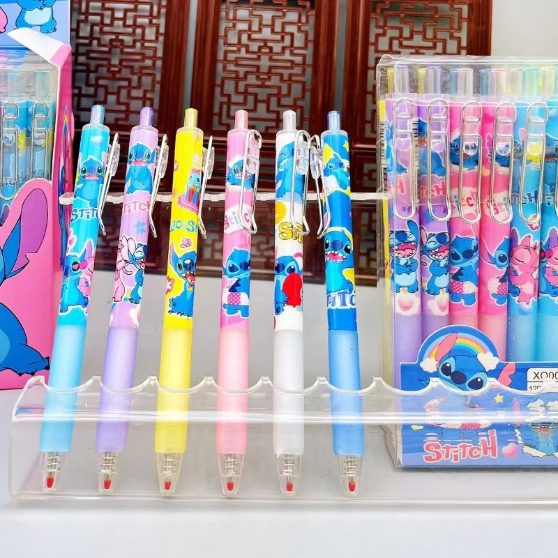 Disney Stitch Gel Pen Cartoon Anime Cute Students Press The Neutral Pen Children Stationery Kawaii School Supplies Holiday Gifts